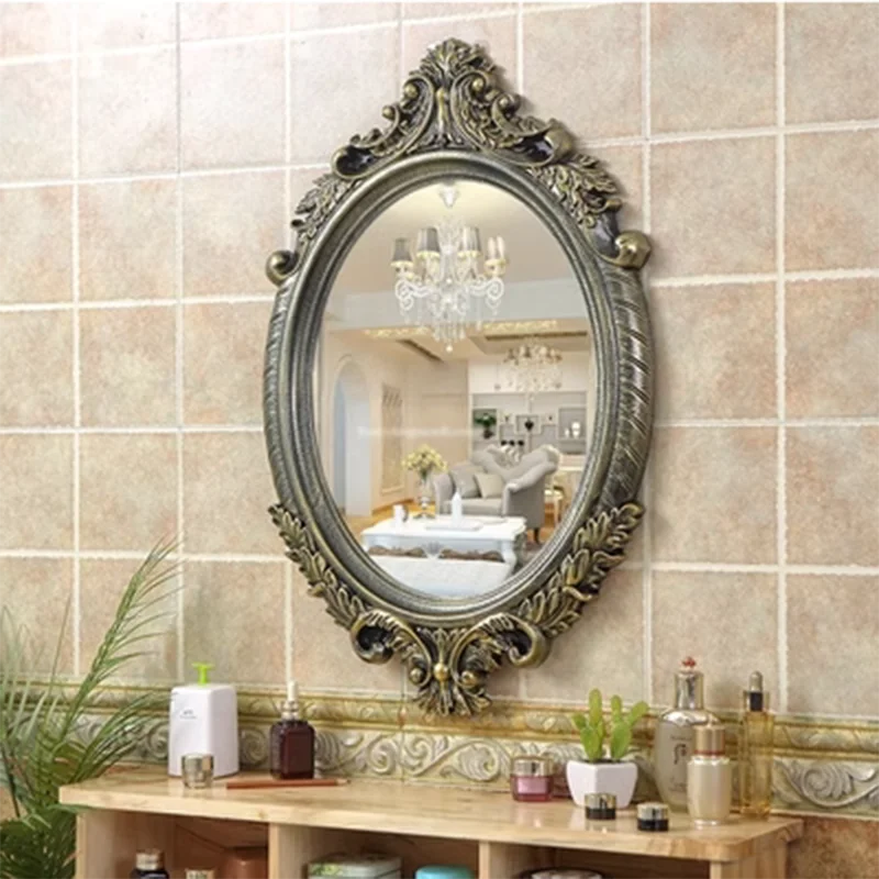 

Luxury Vintage Room Toilet Mirror Wall Small Irregular Mirrors Makeup Desk Bathroom Espejo Adhesivo Pared Decor Home Interior