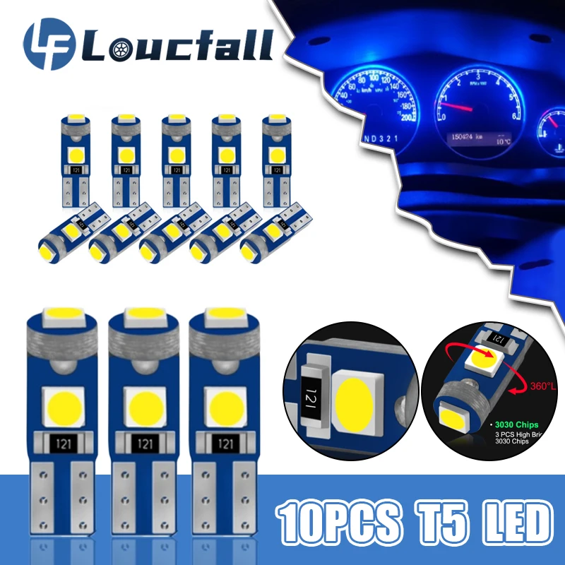 10 шт. светодиодные лампы T5 12 В для салона автомобиля | Автомобили и мотоциклы