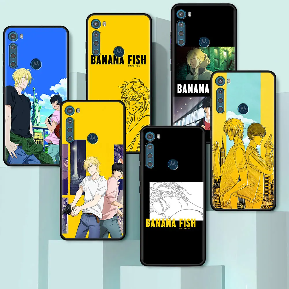 

Cover For Motorola One Fusion G30 G9 Play G8 Power Lite E6s G Stylus Edge Plus Black Soft Phone Cases Banana Fish Anime