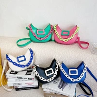 chain handbag womens shoulder bag pu leather crossbody bags for women hit color messenger bags