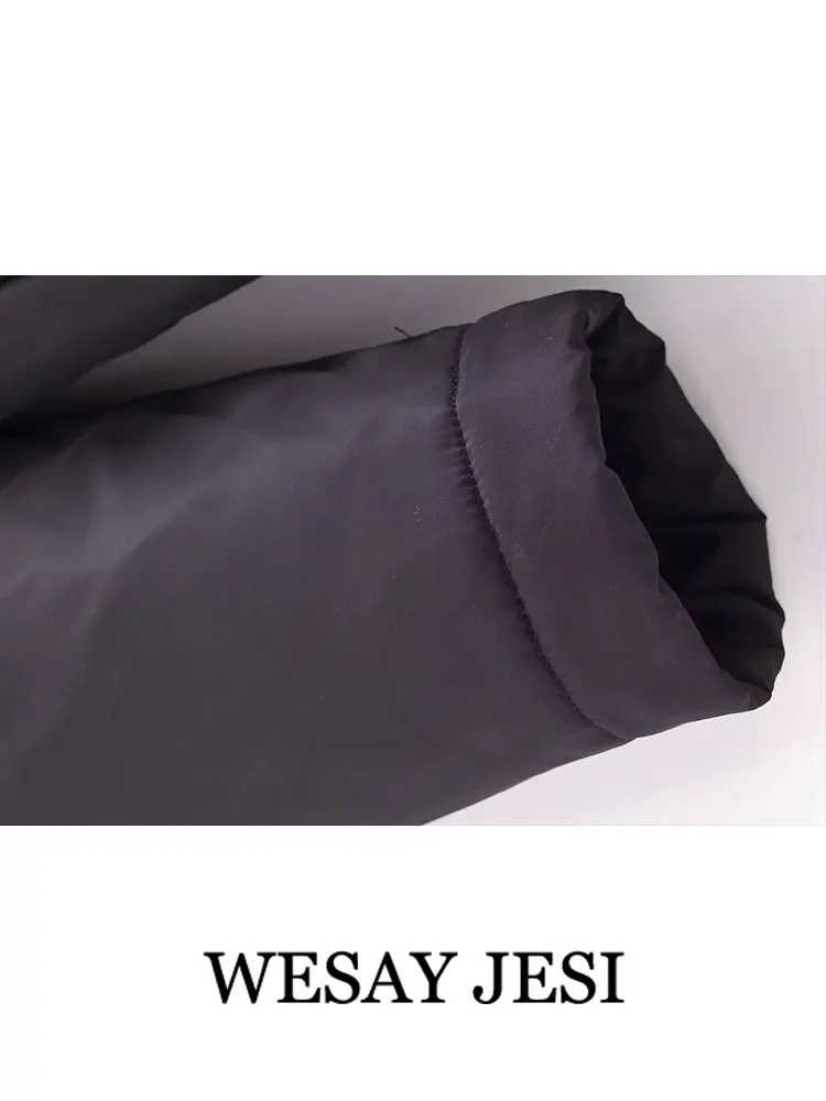 WESAY JESI Winter Women's Hooded Cotton Belt Coats Solid Vintage Warm Thick Loose Long Jacket 2022 Fashion Female Chic Outerwear