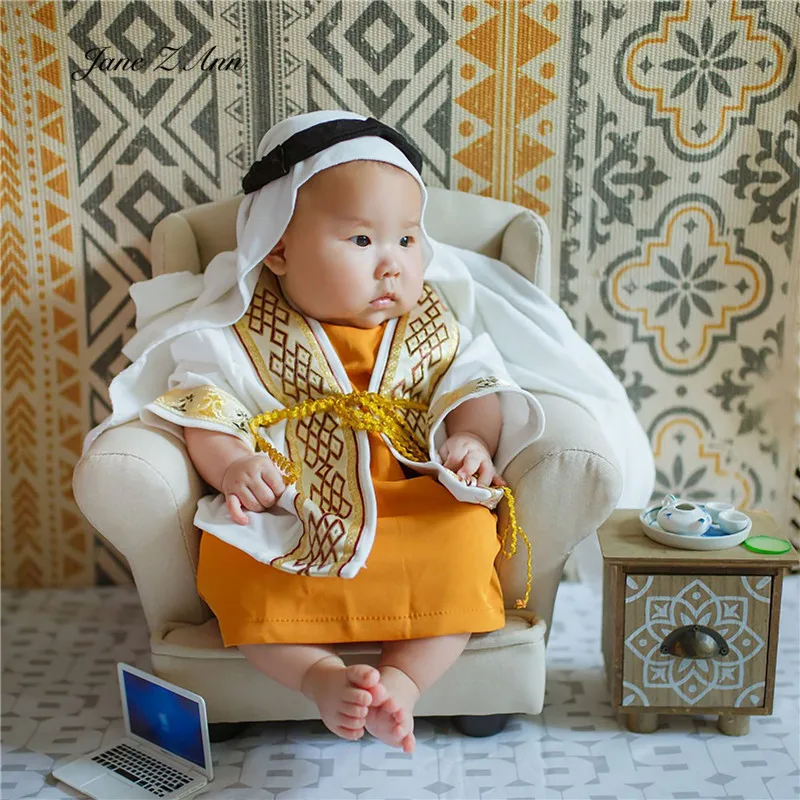 New arrival photo studio shooting outfits for baby children Arab clothing kerchief+robe+clothes 3 month /1 year