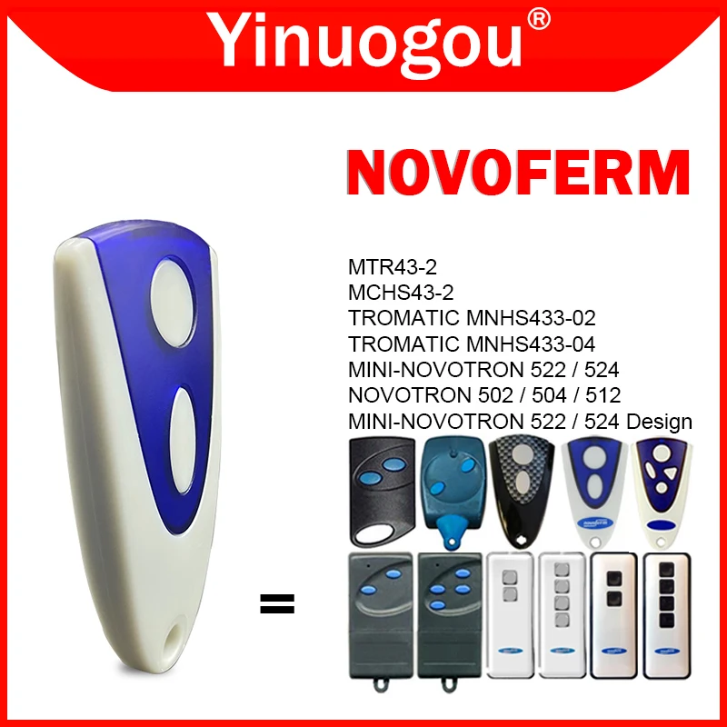 

For NOVOFERM NOVOTRON 502 MAX43-2 512 MIX 43-2 504 MAX43-4 Remote Control Garage Door Opener MINI-NOVOTRON 522 524 Design 433MHz