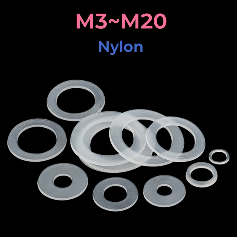 

PE пластиковая нейлоновая прозрачная изоляционная мягкая простая прокладка кольцевая прокладка плоская шайба M3 M3.5 M4 M5 M6 M8 M10 M12 M14 M16 M18M20