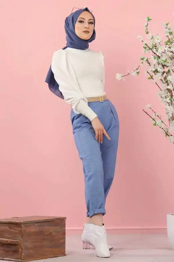 

Hijab Pants Blue-3012