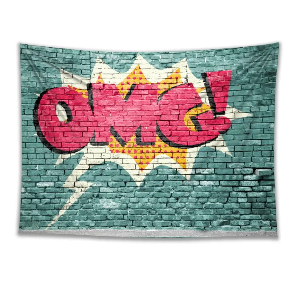 

Graffiti Brick Wall Tapestry Street Urban Art Hip Hop Rap Culture Wall Hanging Hippie Tapestries Bedroom Dorm Wall Blanket Cloth
