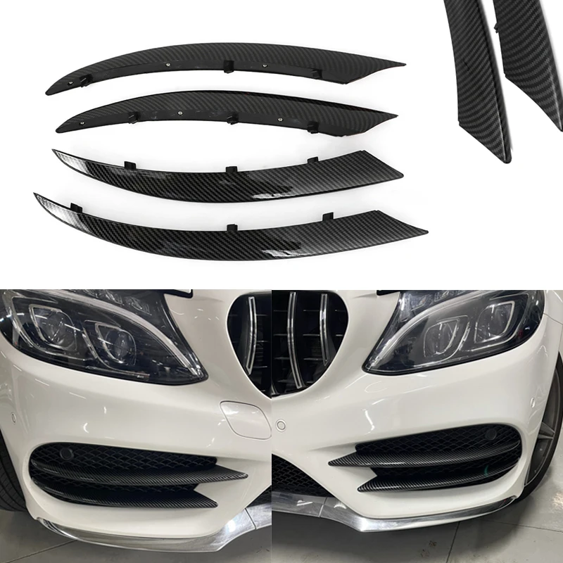 

Front Fog Lamp Grill Grille Decorative Covers Stickers For Mercedes Benz C Class W205 C180 C200 C250 C260 C300 2015-2018 2017 16