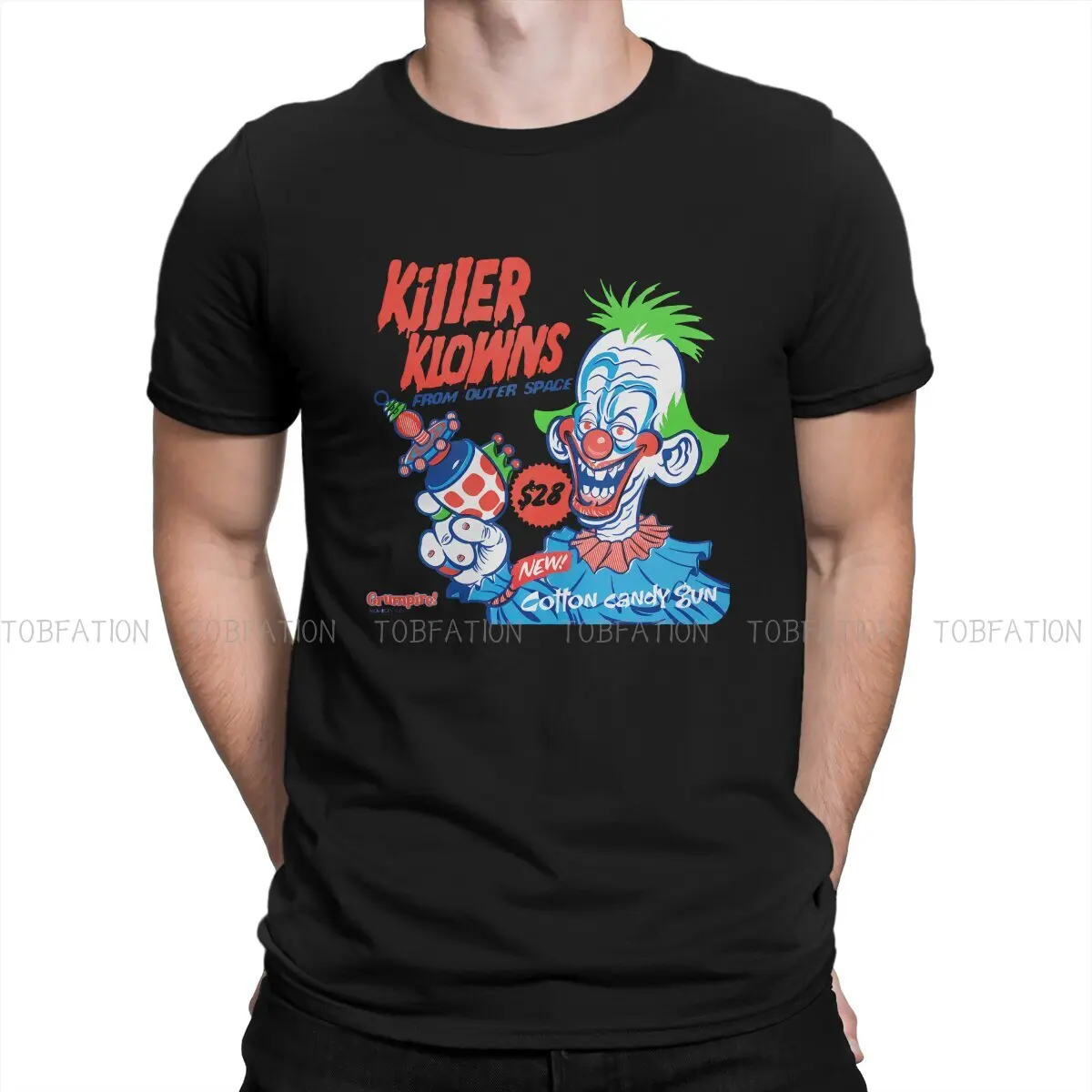 

Killer Klowns From Outer Space Film Crewneck TShirts Candy Gun Distinctive Homme T Shirt Funny Tops 6XL