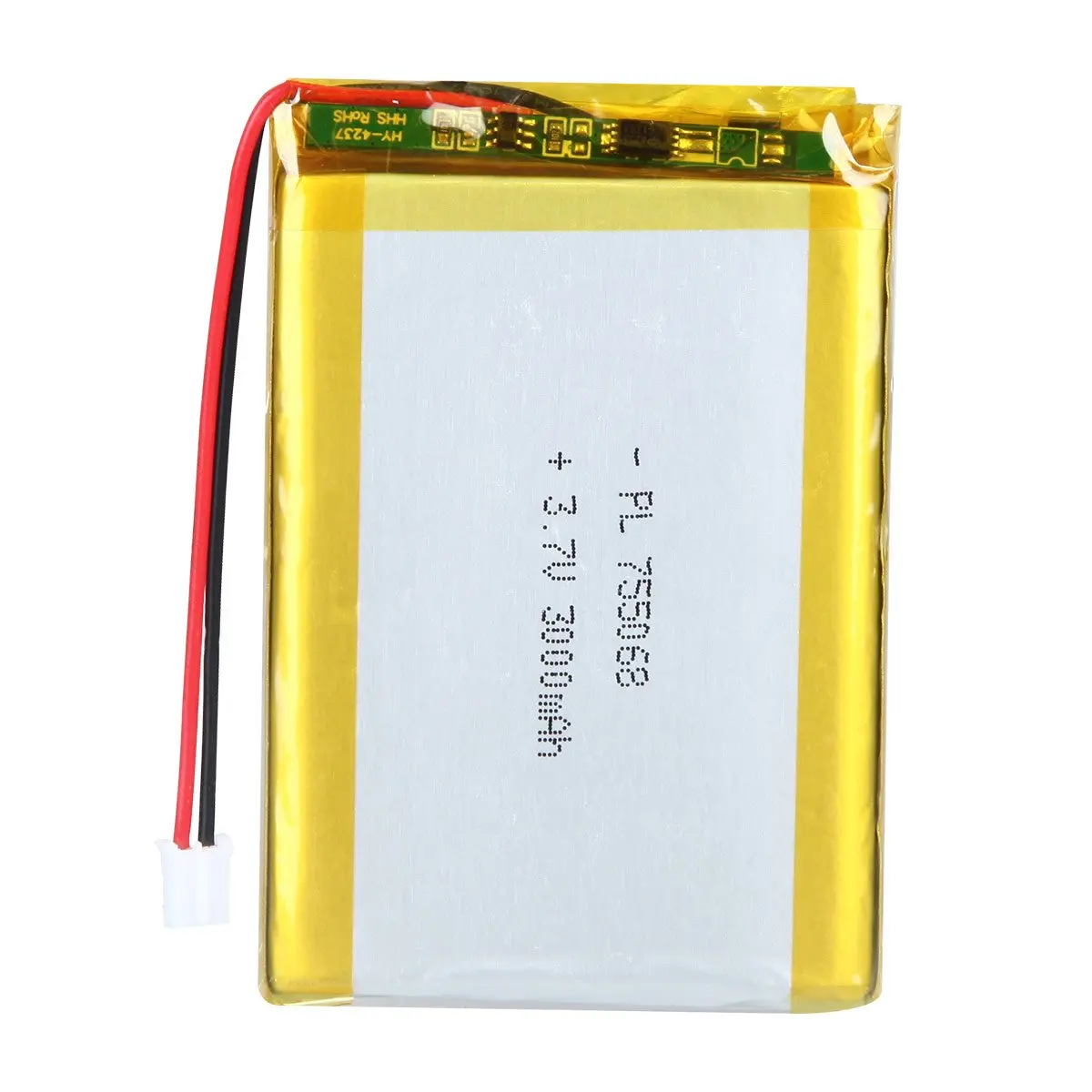 

3.7V 3000mAh 755068 Rechargeable Lipo Battery length 70mm
