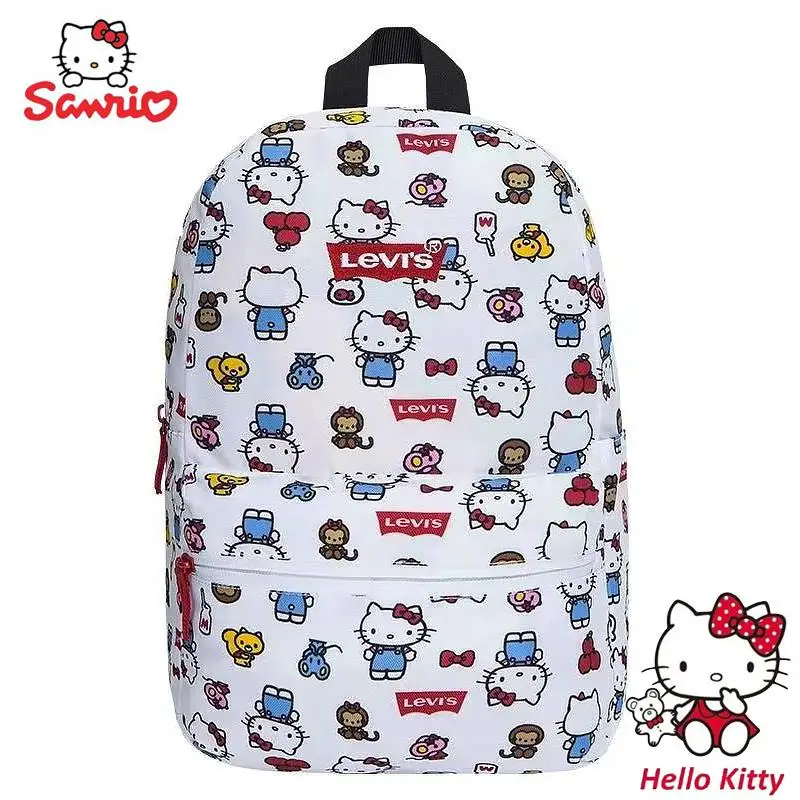 

Новинка 2022, рюкзак Sanrio Hellokitty, вместительный школьный портфель средней длины с милым котенком из мультфильма, повседневный портфель