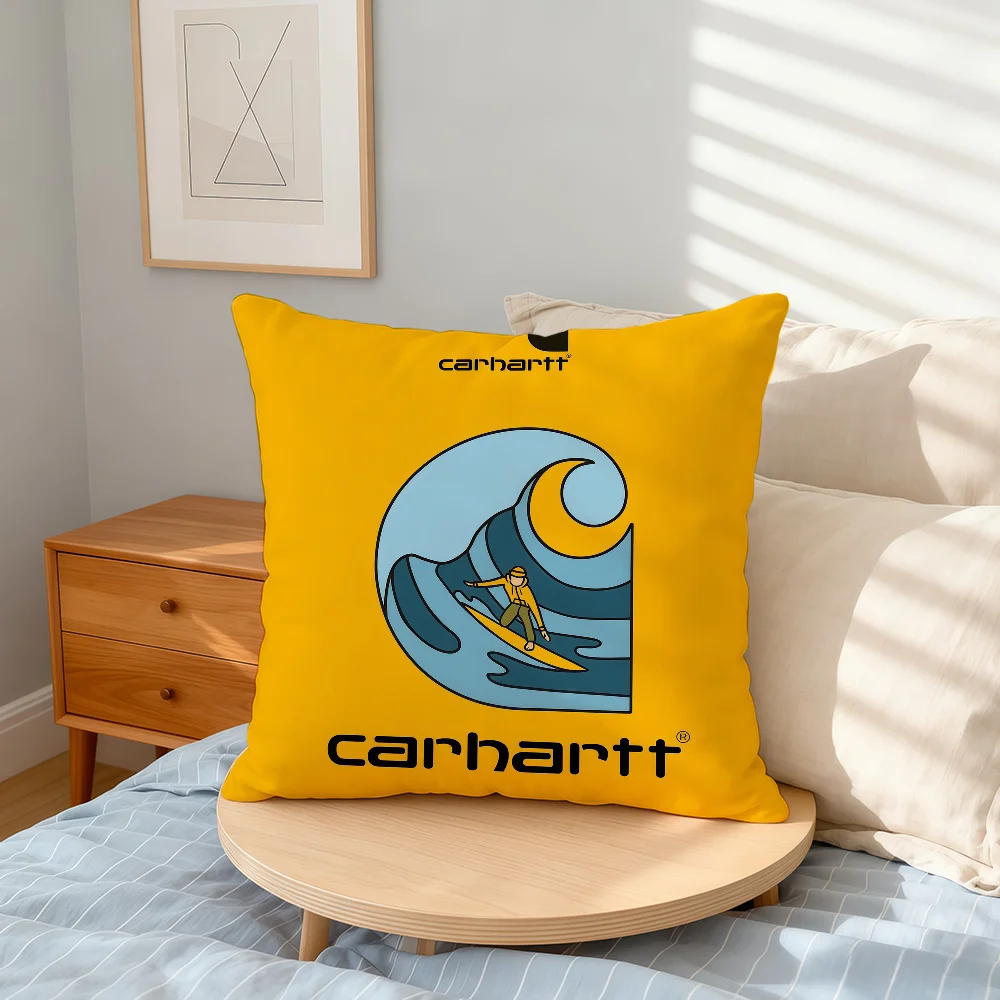 Фото Чехол для подушки с логотипом C-Carhartt-ES, модный, для дома и офиса, удобный, в скандинавском стиле, с молнией. №5
