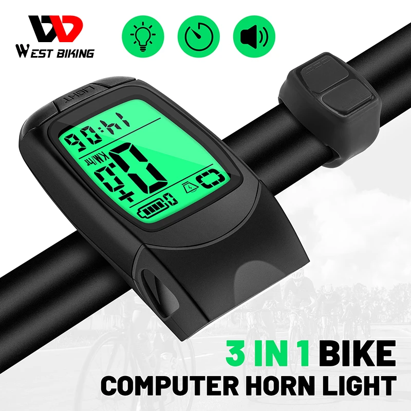

WEST BIKING Multifunctional Bicycle Computer Cycling MTB Waterproof Odometer Temperature Road Bike Stopwatch Speedometer
