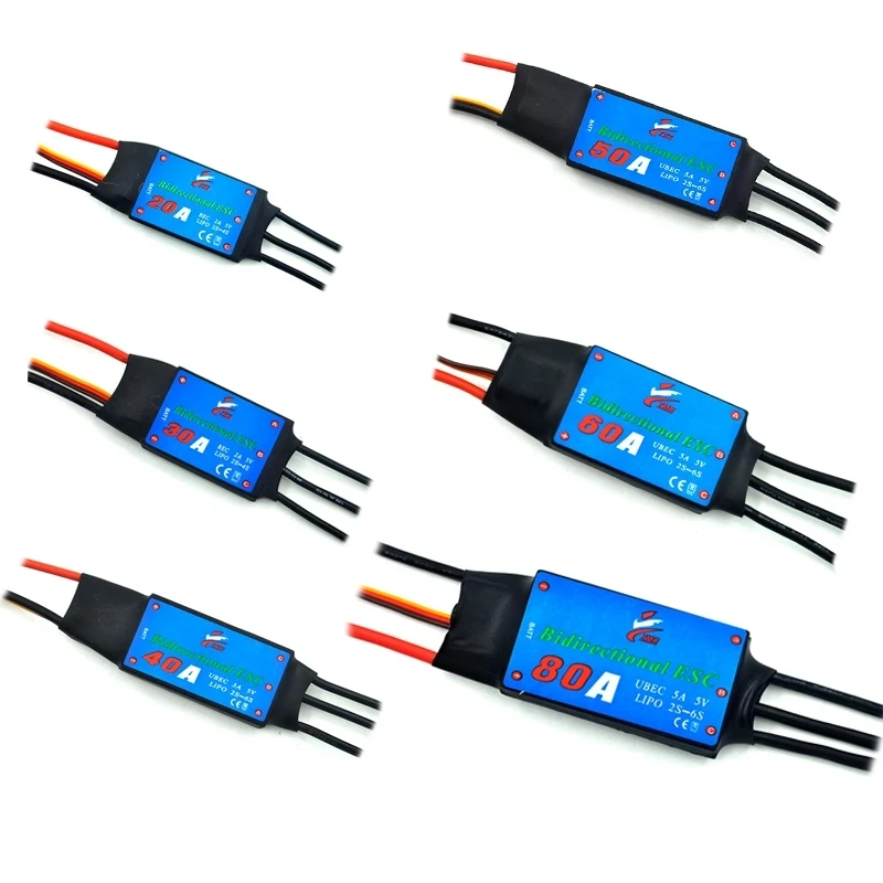 ZMR Two Way Brushless ESC 12A 20A 30A 40A 50A 60A 80A with Brake Function UBEC FOR RC Cars BOAT Ships Underwater Thrusters