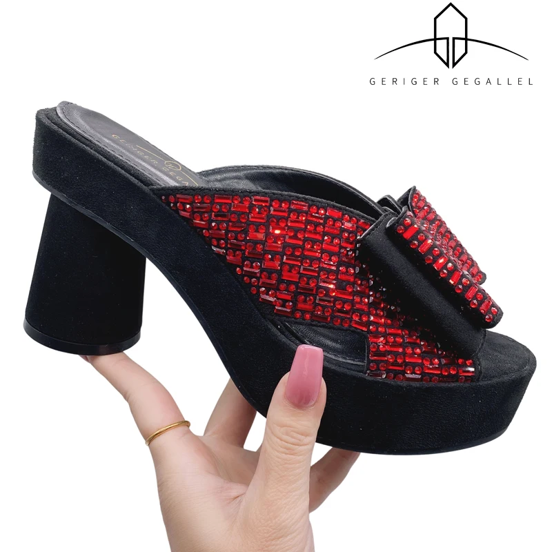 2023 Fashion Women Summer Autumn Skid-proof Square Toe Shoes Heels Italian Woman Wedding for Party Shoes