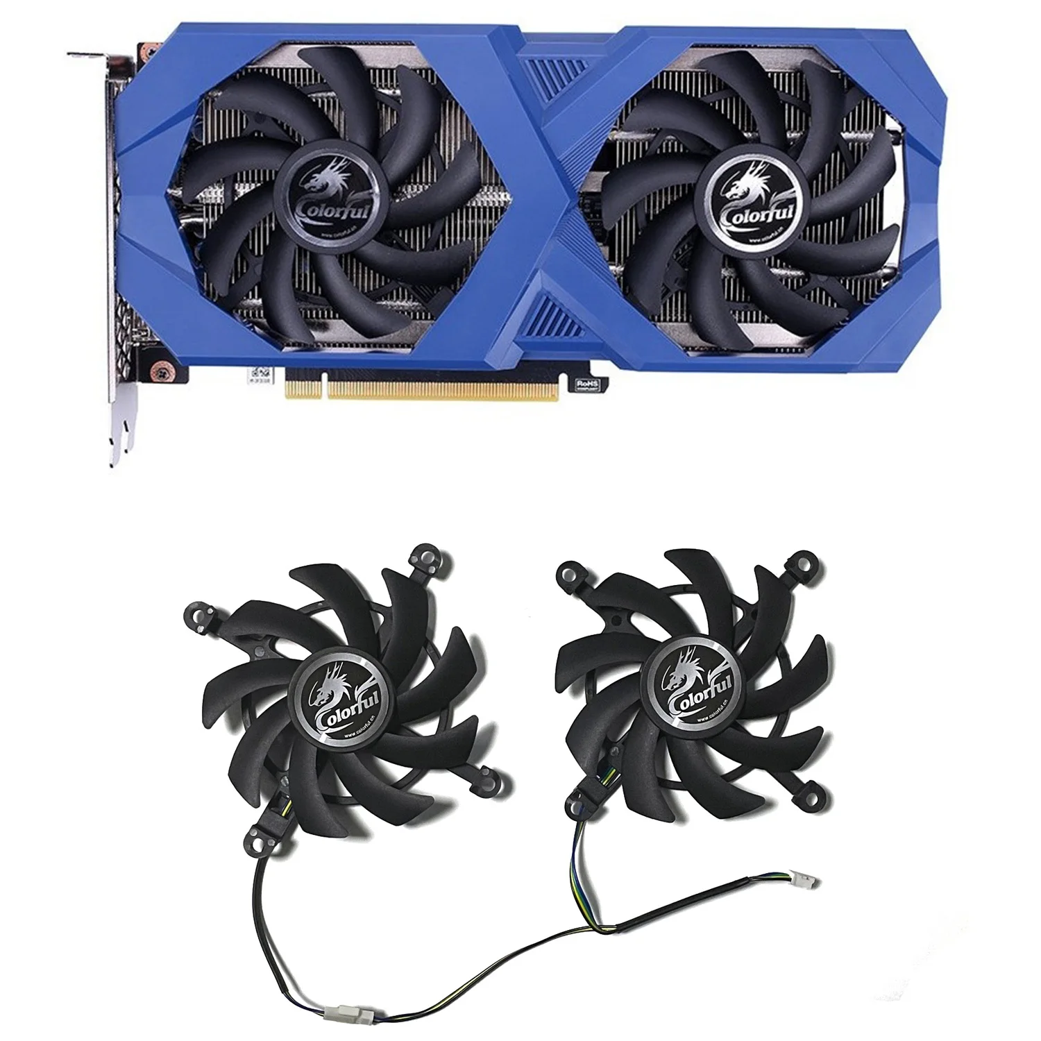 

2pcs New 85mm RTX3060 GPU Cooler Cooling Fan For Colorful Geforce RTX 3060 Ti RTX3060 NB Duo 12G V2 L-V Graphics Cards