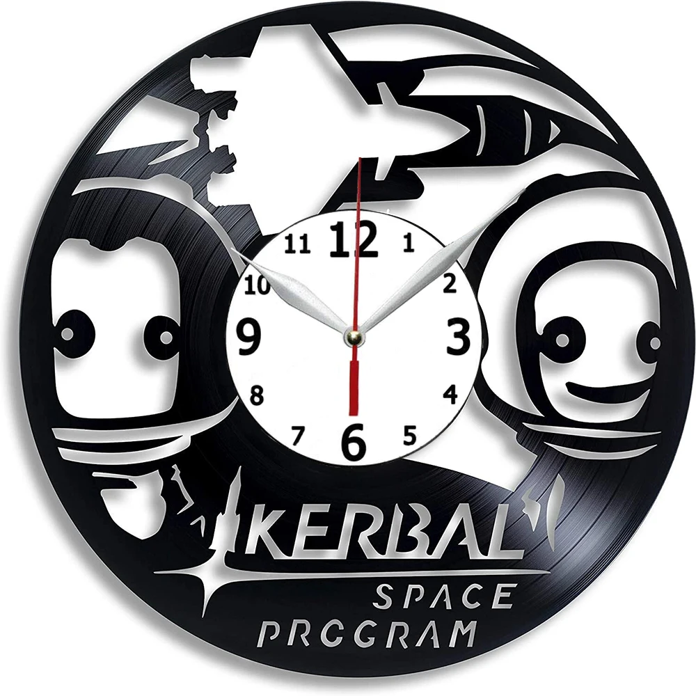 

Настенные часы с виниловой пластиной, космическая программа Kerbal ручной работы для кухни, офиса, спальни. Kerbal Space программа Ideal Wa