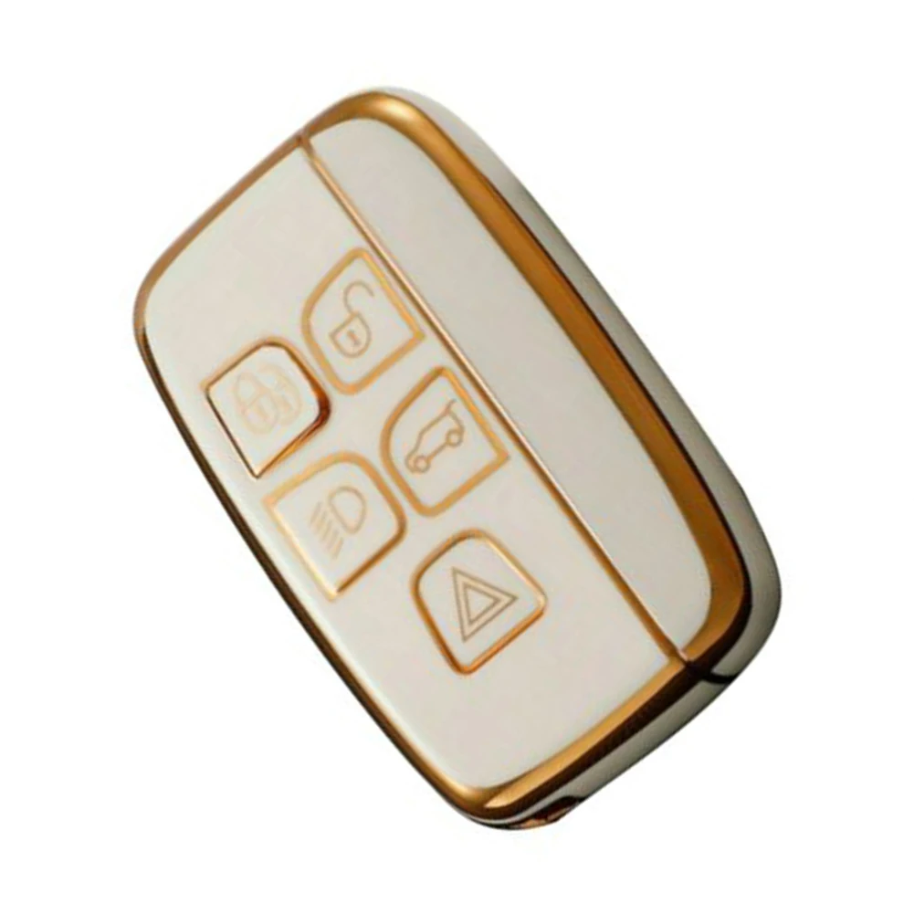 

Key Fob Cover Case 5 Buttons Car Interior White For Car Remote Protector For Land Range Rover Evoque XF XJ Key Case Accessory