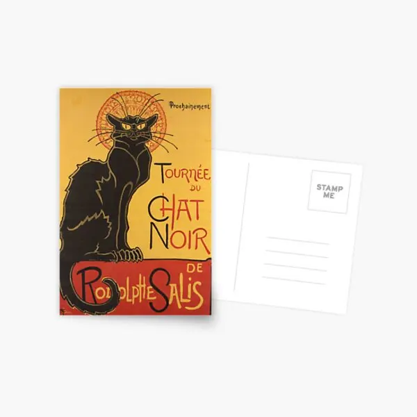 

Почтовая открытка с изображением черной кошки из Родольфа сала, фотография в стиле Хома, подарочная печать, модный альбом для спальни, прост...