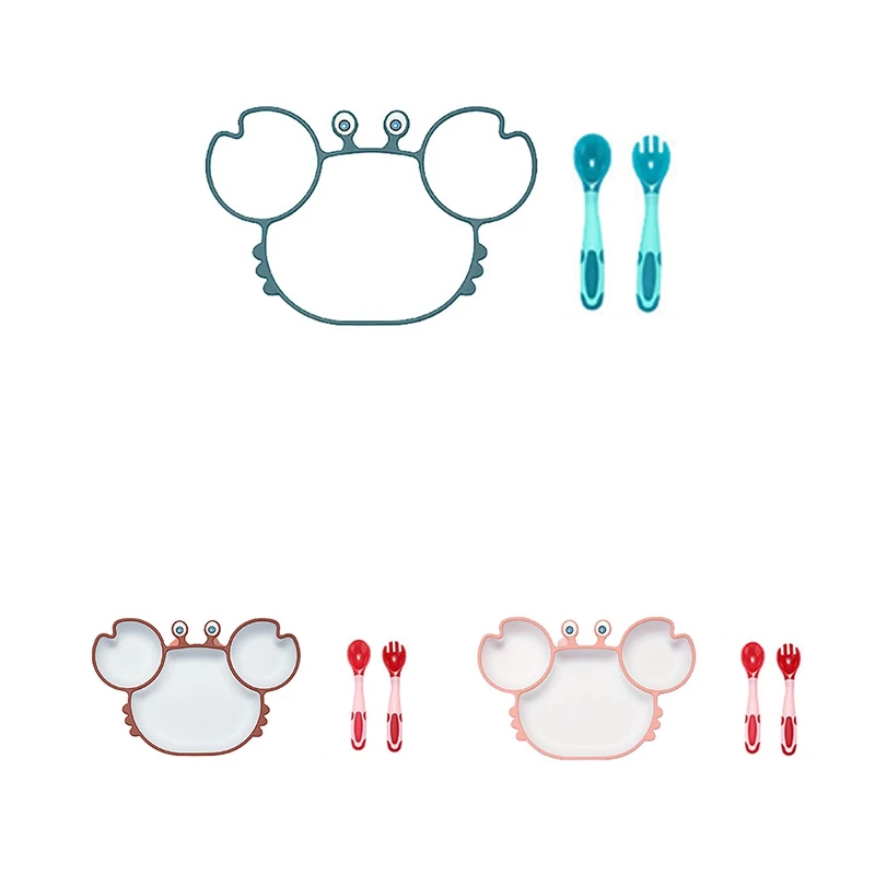 

Silicone Baby Dishes For Children's Tableware Plate Non-Slip Baby Feeding Bowl BPA Free