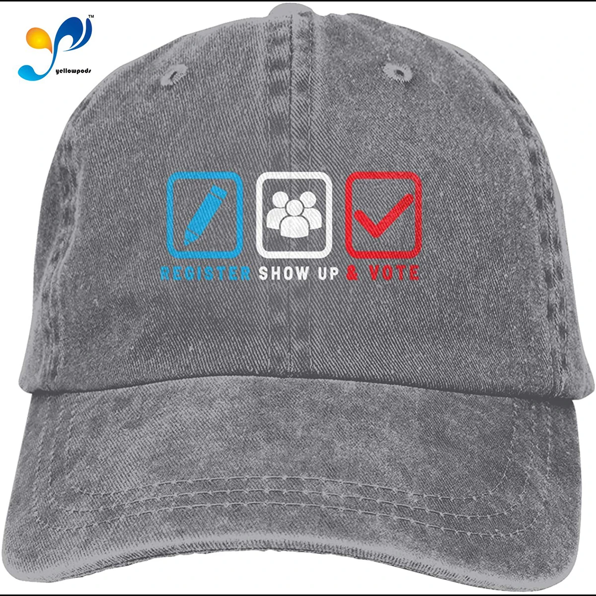 

Register Show Up Vote Hat Vintage Denim Baseball Caps Cotton Dad Hat Adjustable Sandwich Hat Unisex Sombrero De Mujer