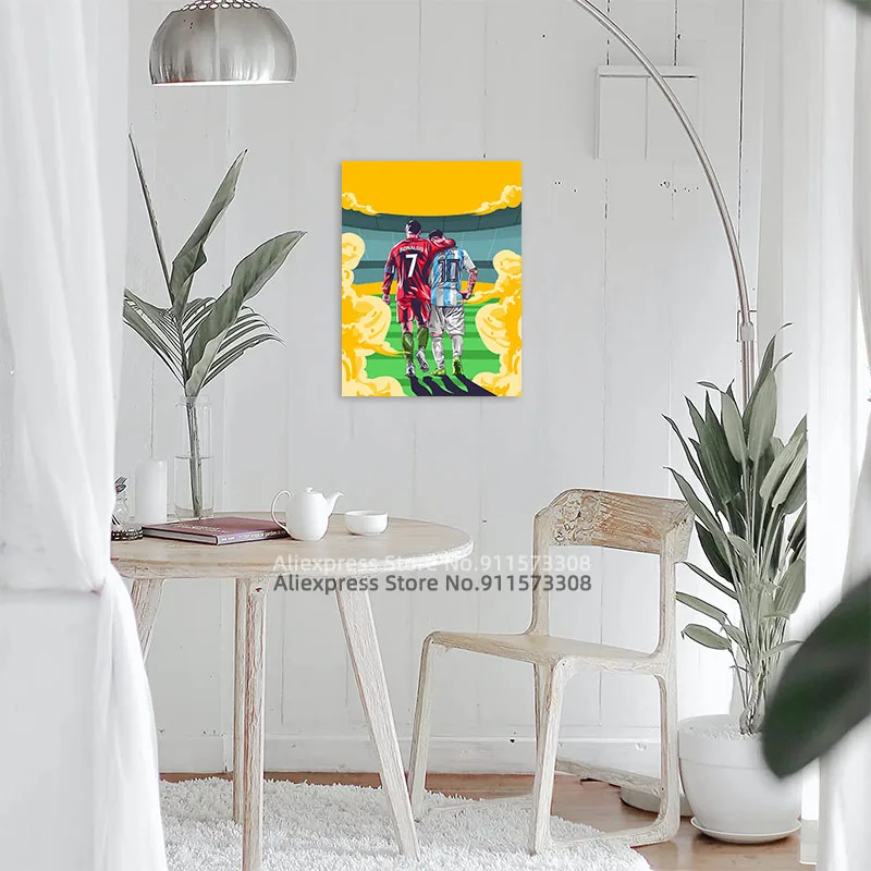 Спортивная иллюстрация красивый постер теплое Обнимание Криштиану Роналду и