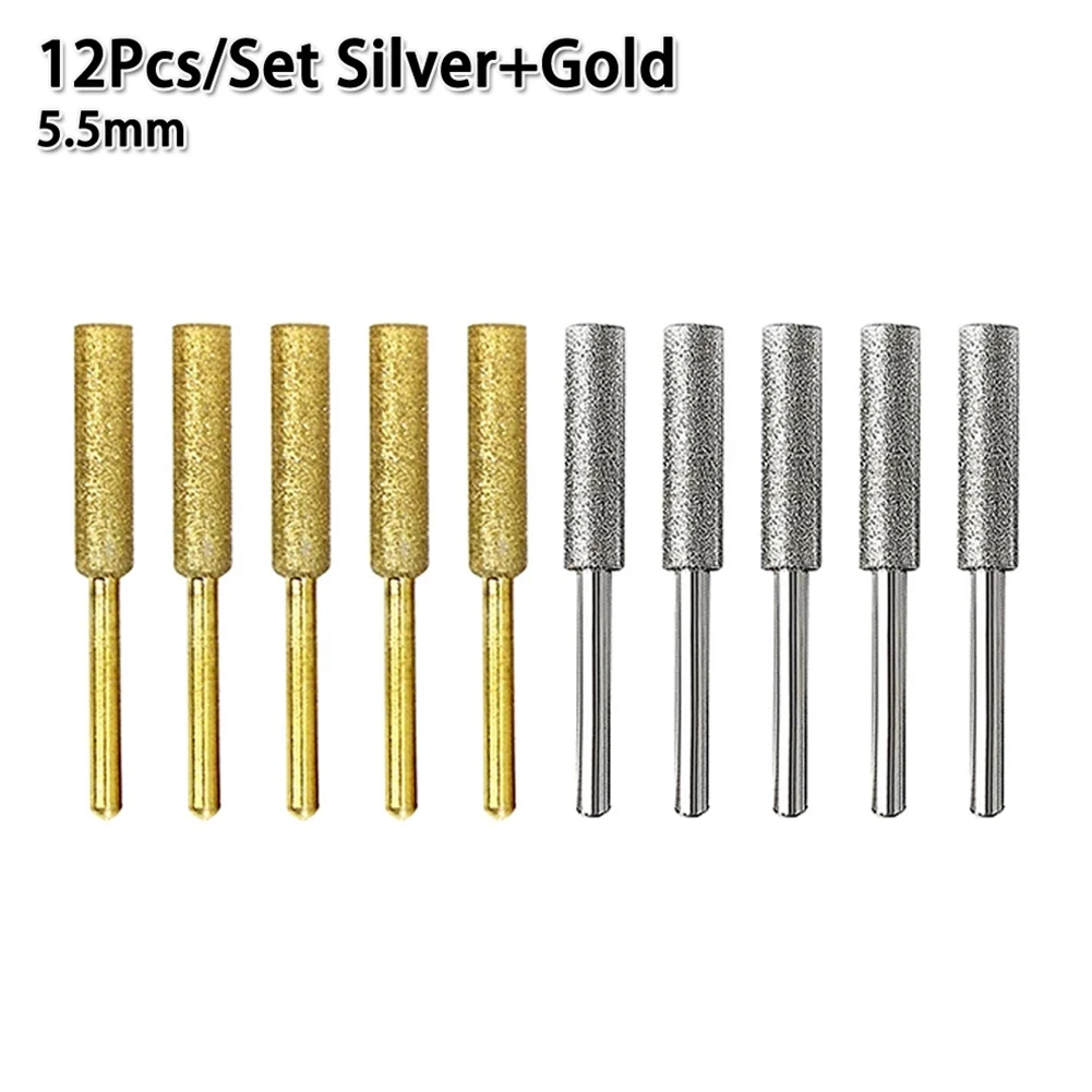 

12Pcs 4.0-4.8mm Chainsaw Sharpener Stone File Chain Saw Sharpening Carving Grinding Abrasive Attachments For Grinder