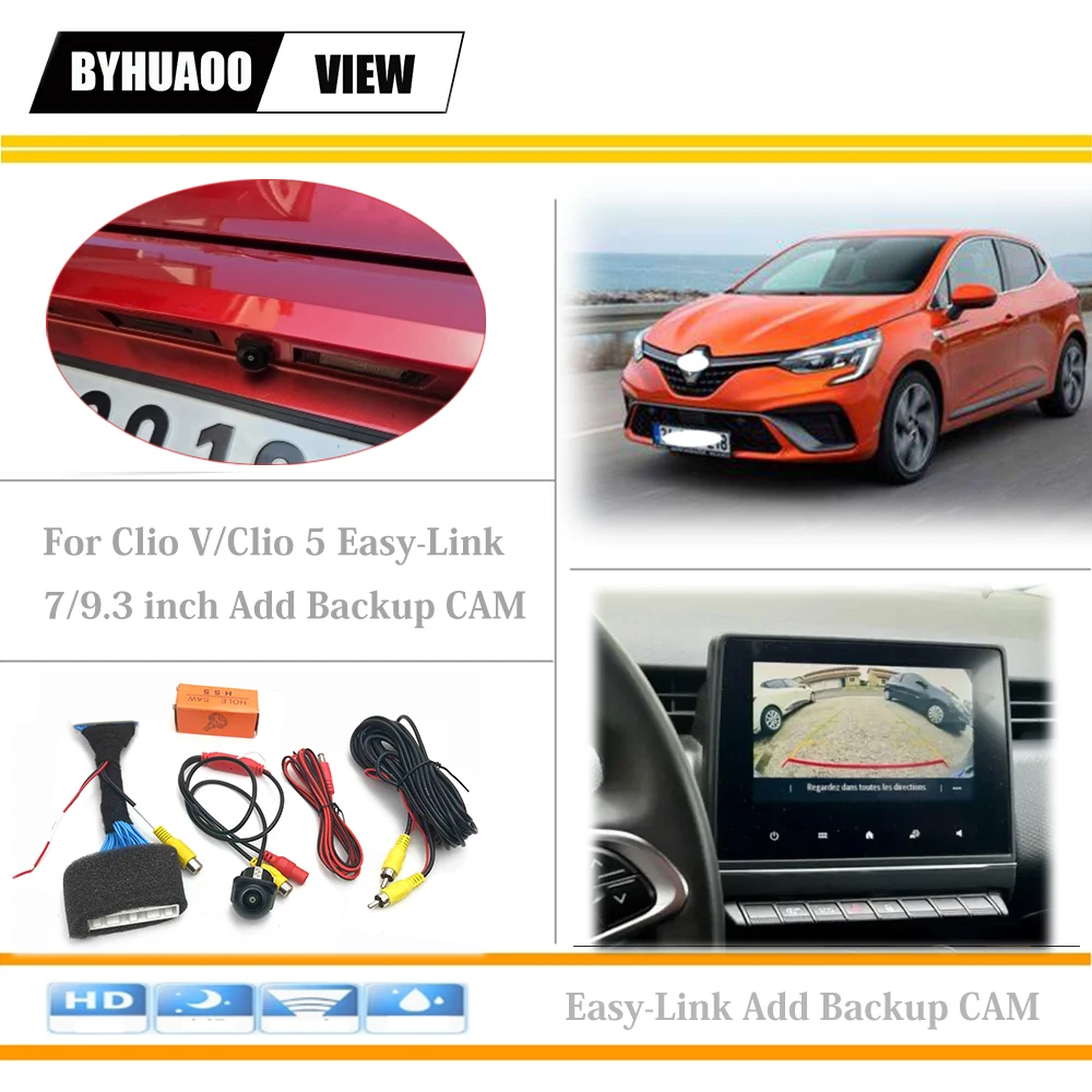 Фото Камера заднего вида для Renault Clio V Clio5 EasyLink с NAV 7/9,3 дюйма 2019 ~ 2023 добавление резервной парковочной камеры №1