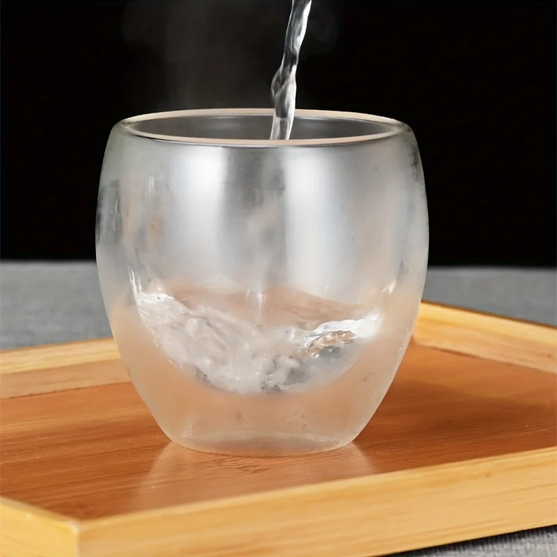 6 шт. стеклянные кофейные кружки 2 7 унции зеркальные чашки с двойной стенкой