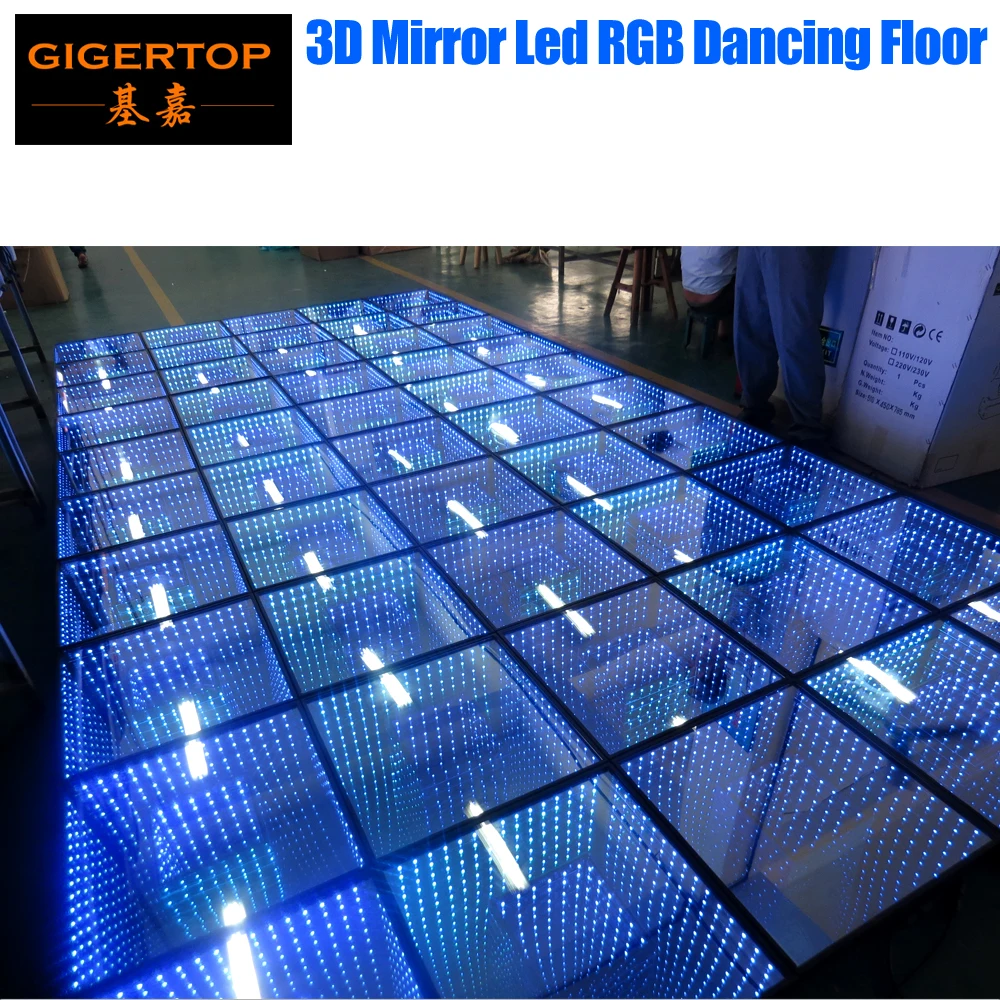 TIPTOP Wedding Decoration Mirror 3D Led Dance Floor With Time Tunnel Effect, 72PCS RGB 5050 SMD Epistar Leds Mirror Reflect