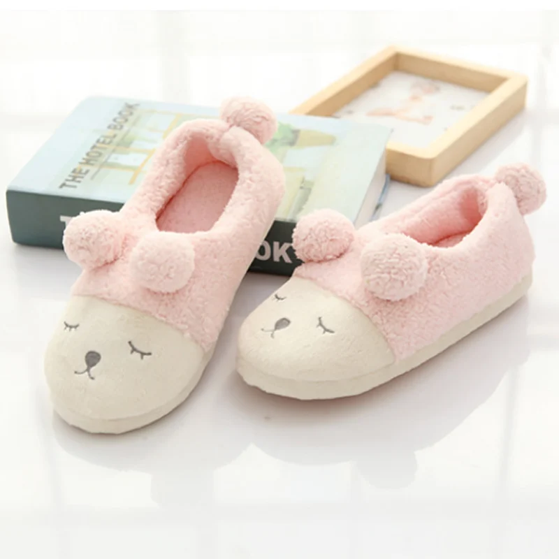 Spring Home slippers women 2022 Plush Warm Home slippers Faux wool Anime Soft slippers Indoor Floor Non slip House Slippers