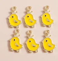 10pcs 10x16mm cute small enamel animal bird charms for jewelry making diy pendants necklaces earrings handmade bracelets gifts