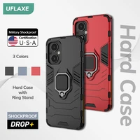 uflaxe original shockproof case for oneplus nord n10 5g n100 n20 n200 back cover hard casing with ring stand