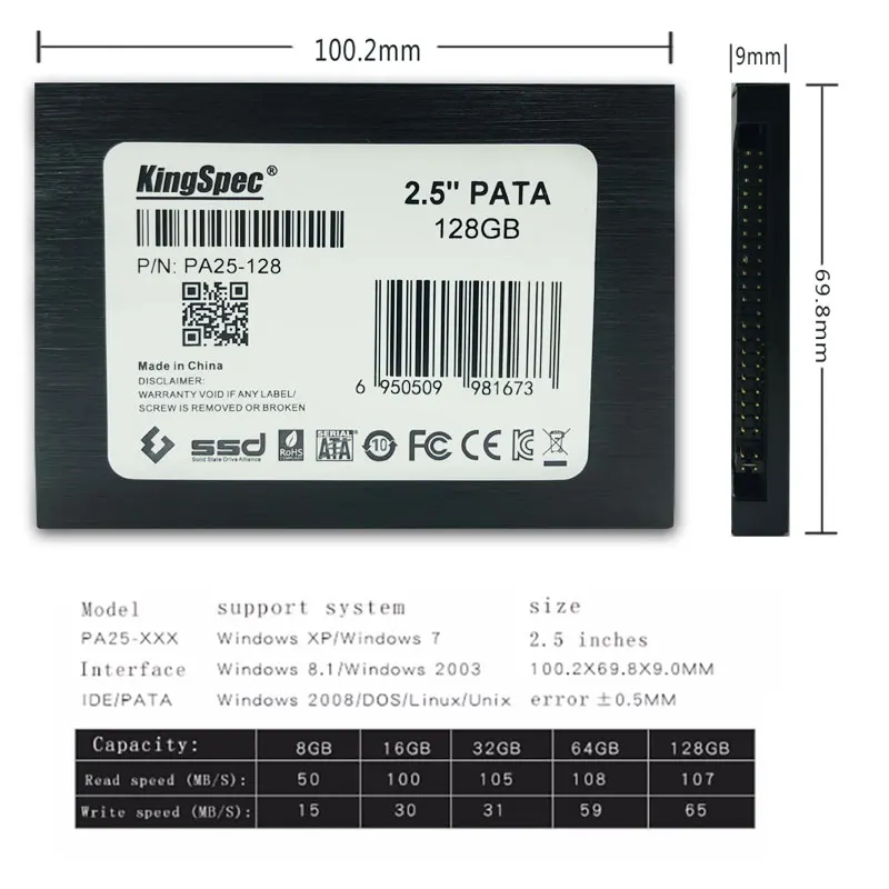 2 5 дюймовый PATA 44pin IDE hd ssd 16 ГБ 32 64 Гб 128 4C TLC твердотельный диск флэш-накопитель для