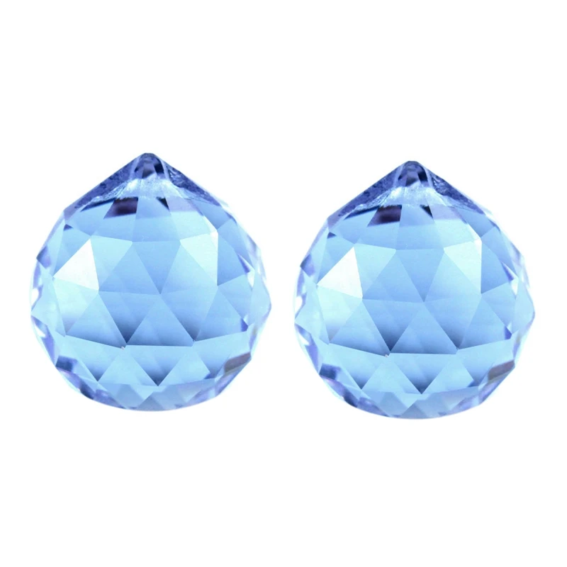 

2Pcs 30Mm Vintage Crystal Blue Feng Shui Ball