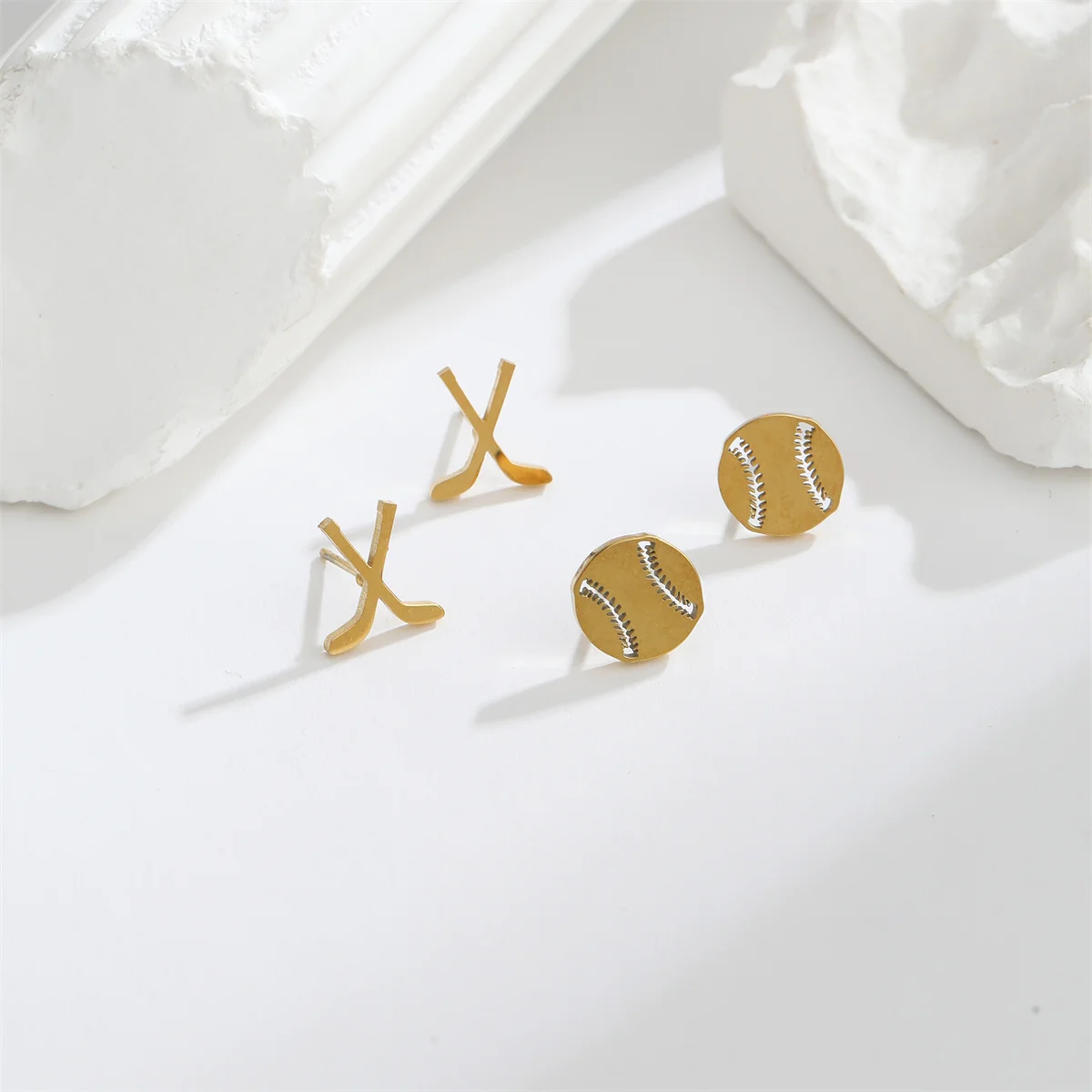 6 пар/лот простые футбольные спортивные серьги-гвоздики для женщин золотые