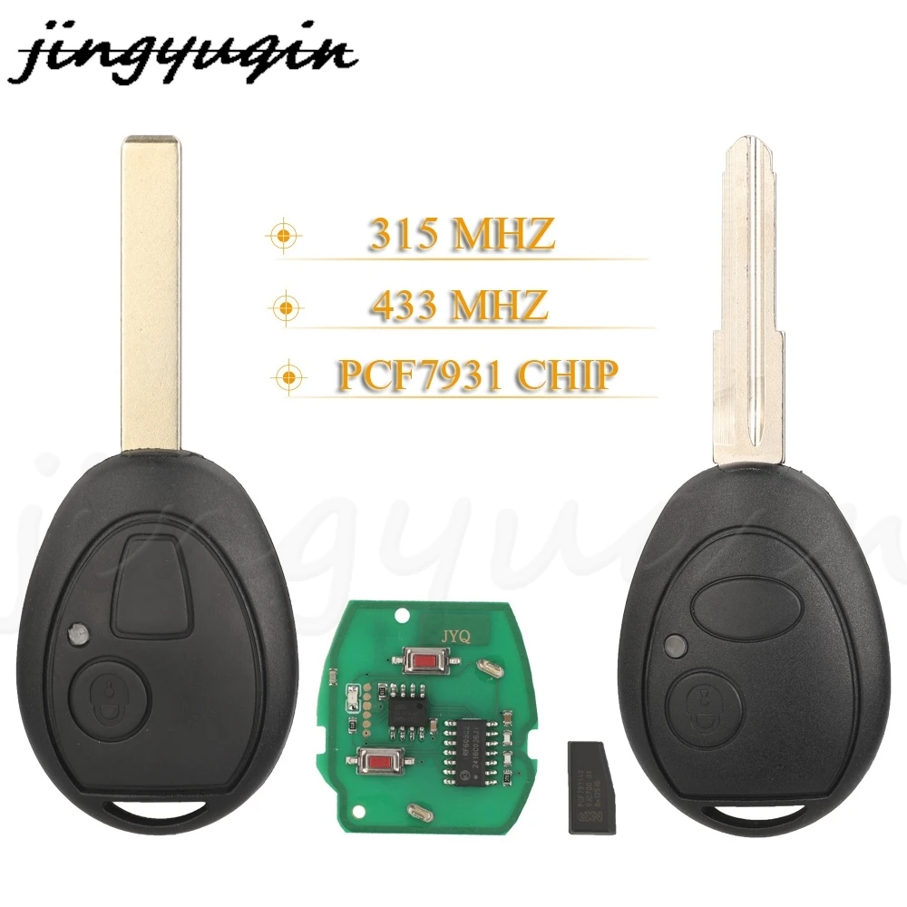 Jingyuqin 2-кнопочный дистанционный ключ от автомобиля 315/433 МГц PCF7931 для BMW Mini Cooper R53 R50