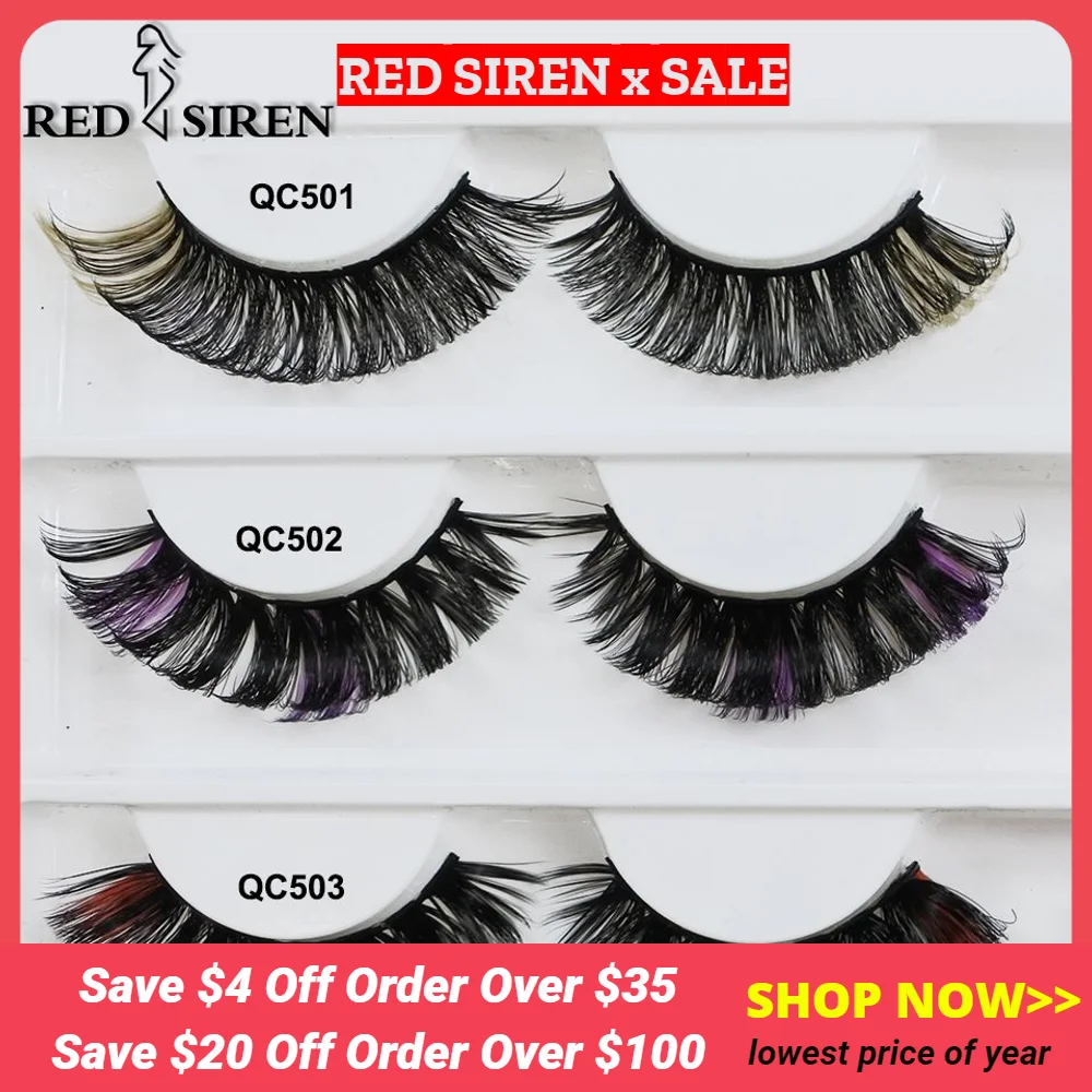 Ed Lashes 16 Colors D Curl Strip Lashes High Quality Cosplay Fluffy Colorful Eyelashes Russian Strip Lashes