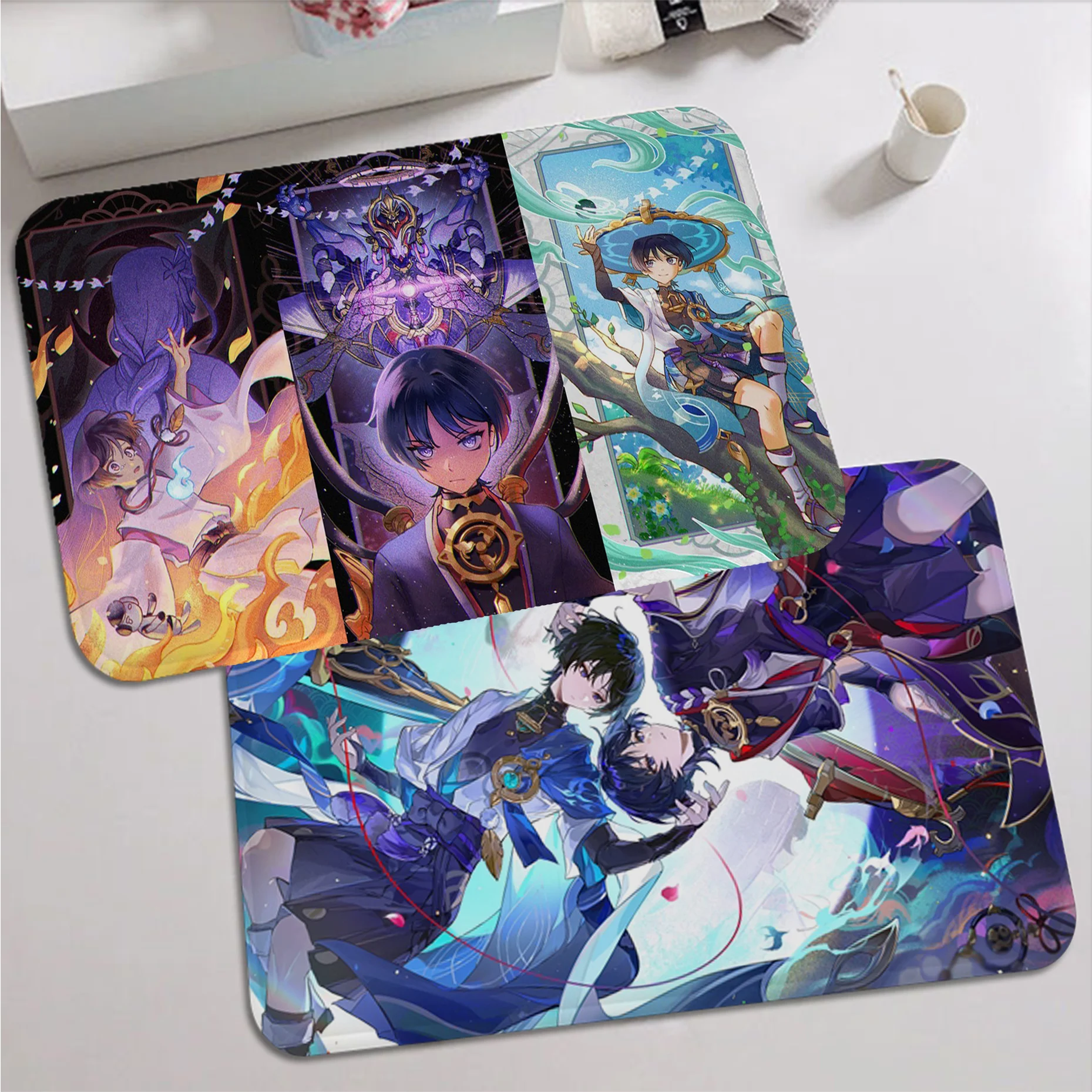 

Anime Genshin Impact Wanderer Floor Mat Floor Mat Nordic Style Home Doormat Bathroom-Toilet Mats Bedroom Hotel Decor Mat
