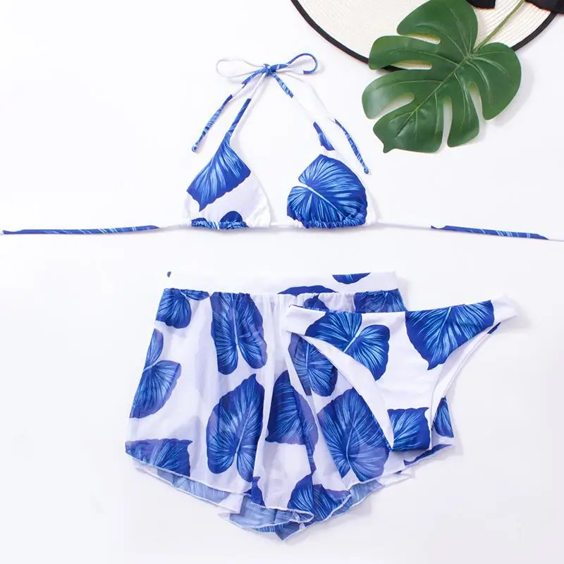 Cikini-Three Piece Split Swimsuit для женщин бикини с ретро-принтом летние купальники купальный