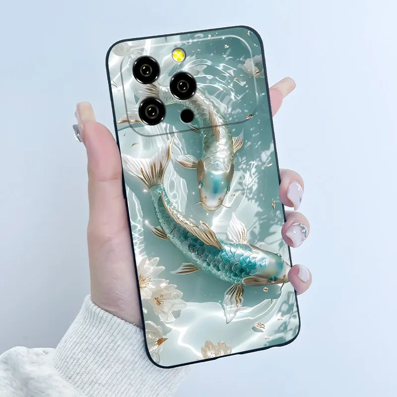 Фото Чехол для телефона Oukitel C17, защитный силиконовый чехол, роскошный, милый, с сердечками, кроликами, забавный мультяшный дизайн, черный, мягкий, из ТПУ, задняя крышка №3