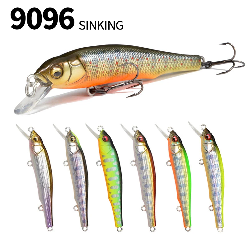 

1pcs Sinking Minnow Fishing Lure 70mm 5g Wobbler Fishing Bass Trout Peche Lure Fish Baits Pesca Accesorios Swimbait 9096