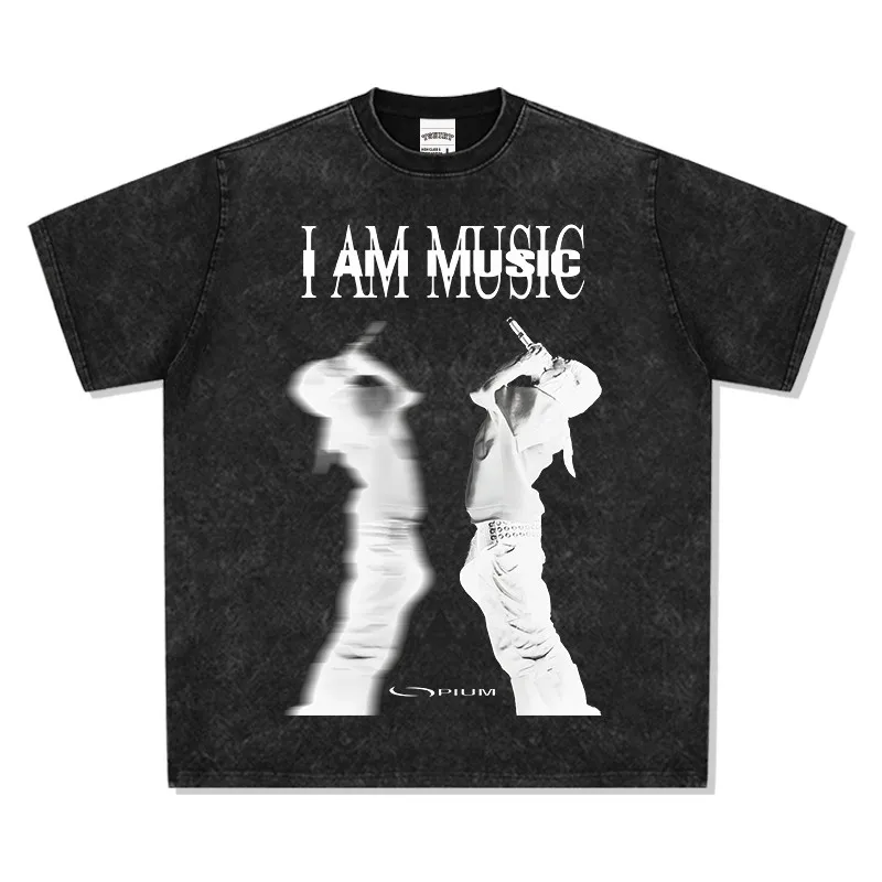 Фото 2026 Playboi Carti Футболка с короткими рукавами I AM MUSIC YVL High Street Hip Hop из хлопка TX1577 №1