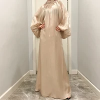 eid abaya dubai turkey muslim arabic long dress summer shiny puff sleeves silky hijab dresses abayas for women islam clothing