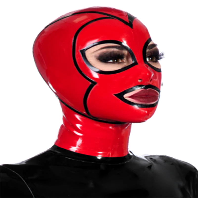 

Латексная капюшон Сексуальная Фетиш резиновая маска черная с прозрачной задней молнией Косплей костюмы на Хэллоуин изготовленные на заказ