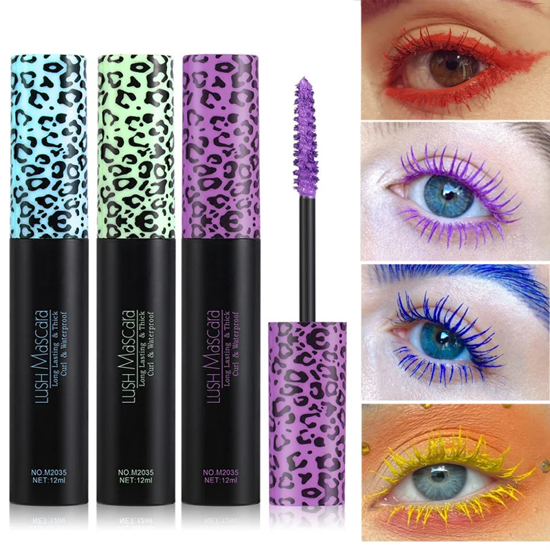 

Waterproof 3D Mascara Makeup Black Blue Purple Coffee Green Quickily Dry Eyelashes Extension Mascara Long Lasting Eyes Cosmetics