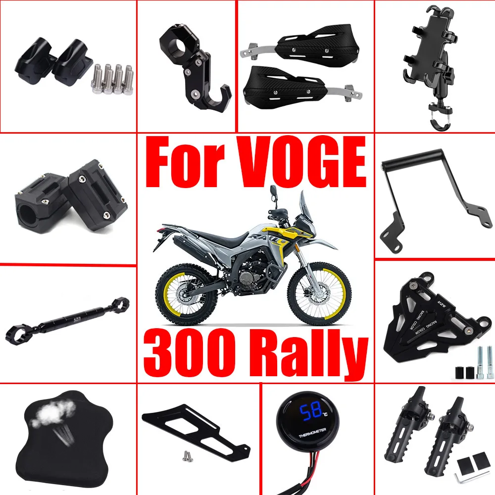 

For Loncin VOGE 300 RALLY 300 GY Accessories Phone Navigation Holder Key Cover Chain Guard Crash Block Protector Handlebar Riser