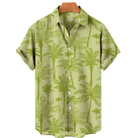 fashion summer new 3d shirt printed coconut tree pattern street top mens clothing hawaiian personalized custom unisex