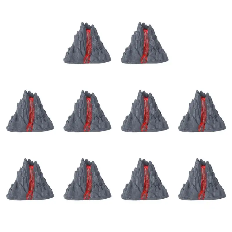 

10Pcs Simulation Volcano Adorn Volcano Toy Model Artificial Landscape Adornment