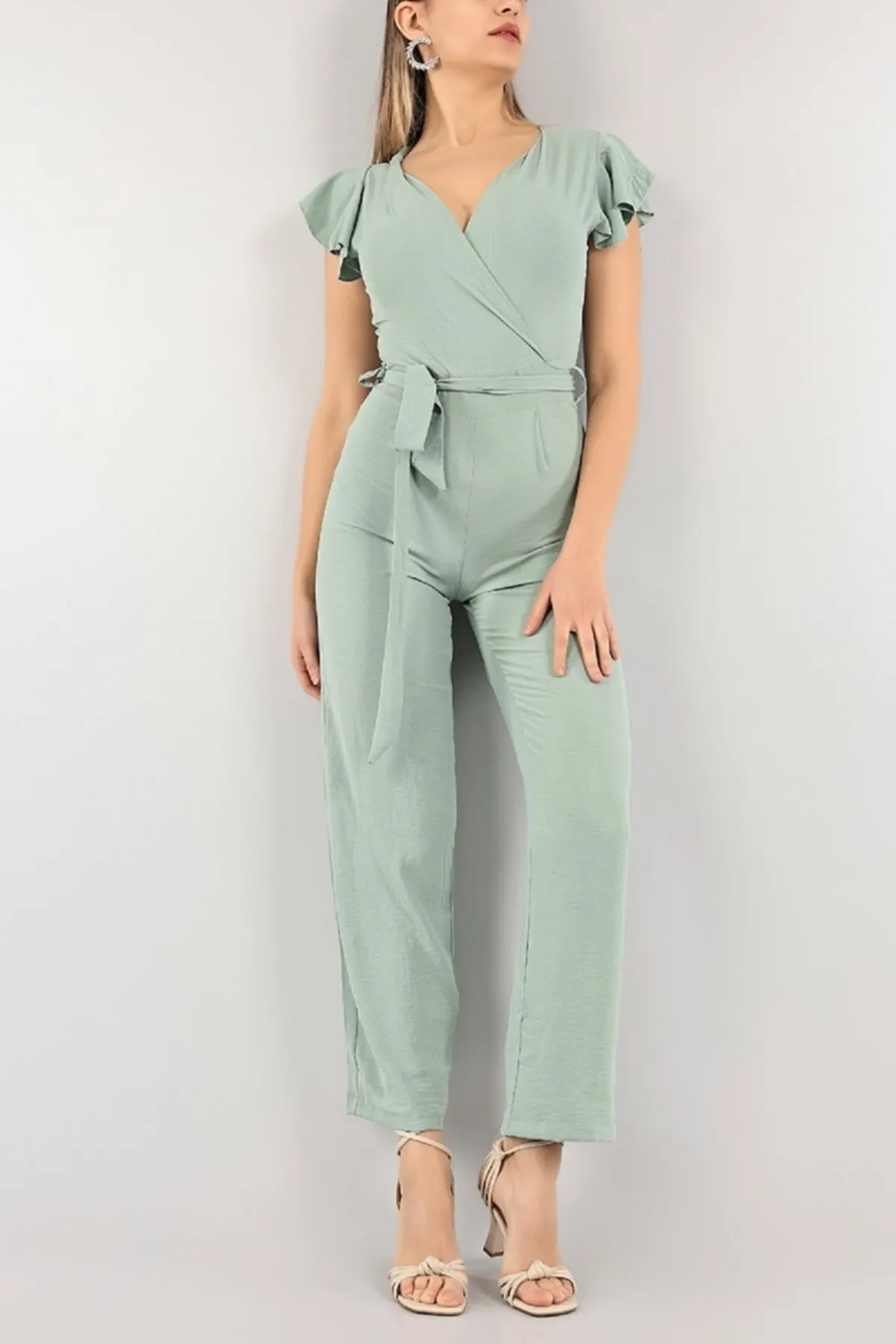 

Женский комбинезон акварель, двойной воротник до груди, летний длинный Повседневный Модный комбинезон aerostin Q