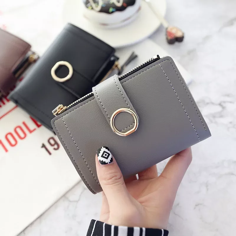 New Fashion Trend Clutch Female Purse Money Clip Wallet Small Zipper Brand Leather Purse Women Ladies Card Bag for Women